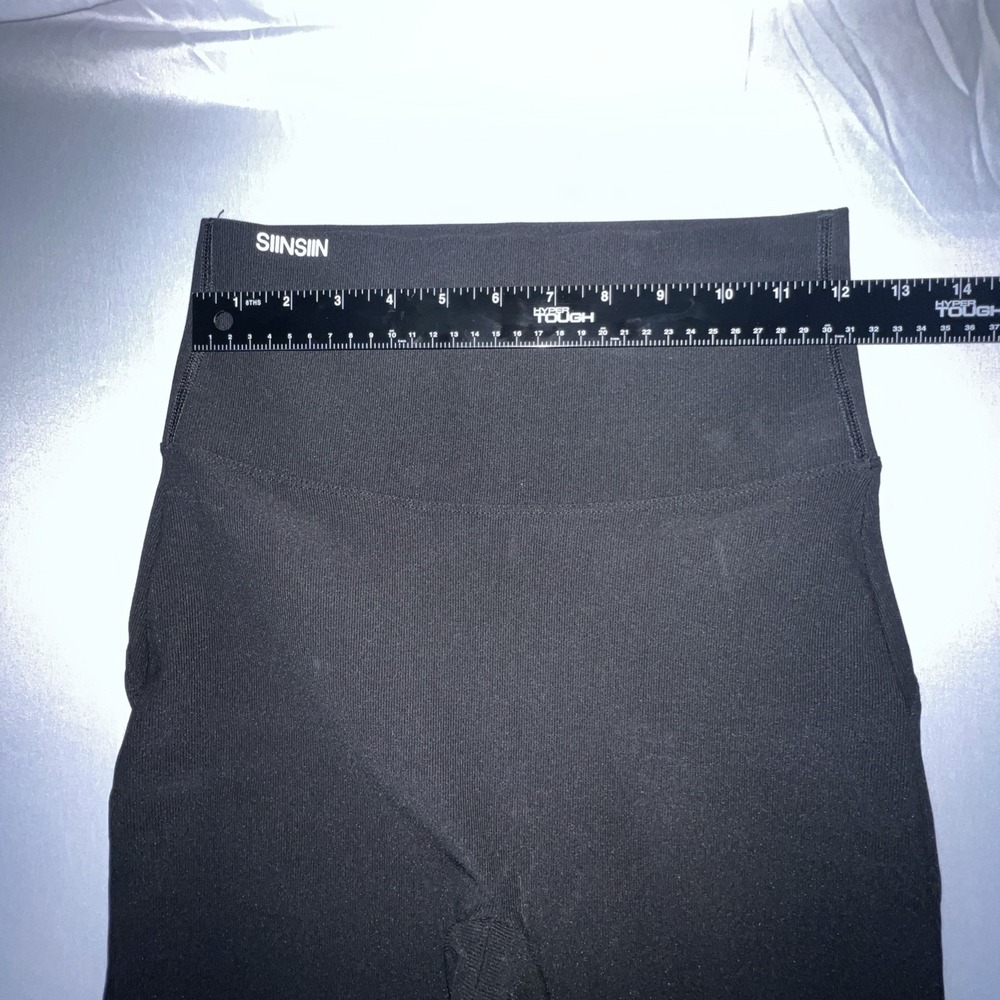SiinSiin Black High Rise Fitted Wide Leg Athletic Yoga Pants - Picture 4 of 8